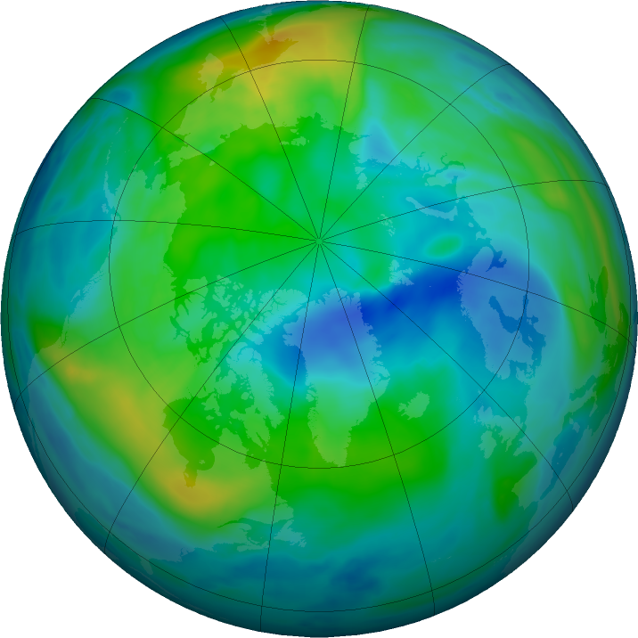 Arctic ozone map for 03 November 2017